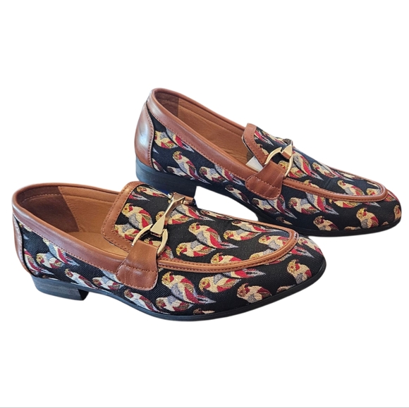Meijiana Men's Parrot Embroidered Loafers Slip On Shoes Size 8 - Picture 1 of 6